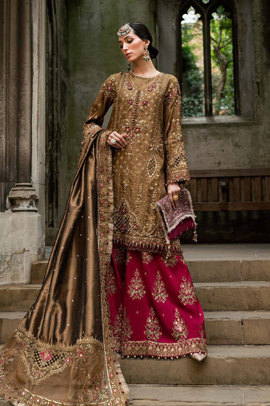 Maria B MF-MB-WF-09 Premium Raw Silk Unstitched 3 Piece Suit With Emb Zari Organza Dupatta 2025