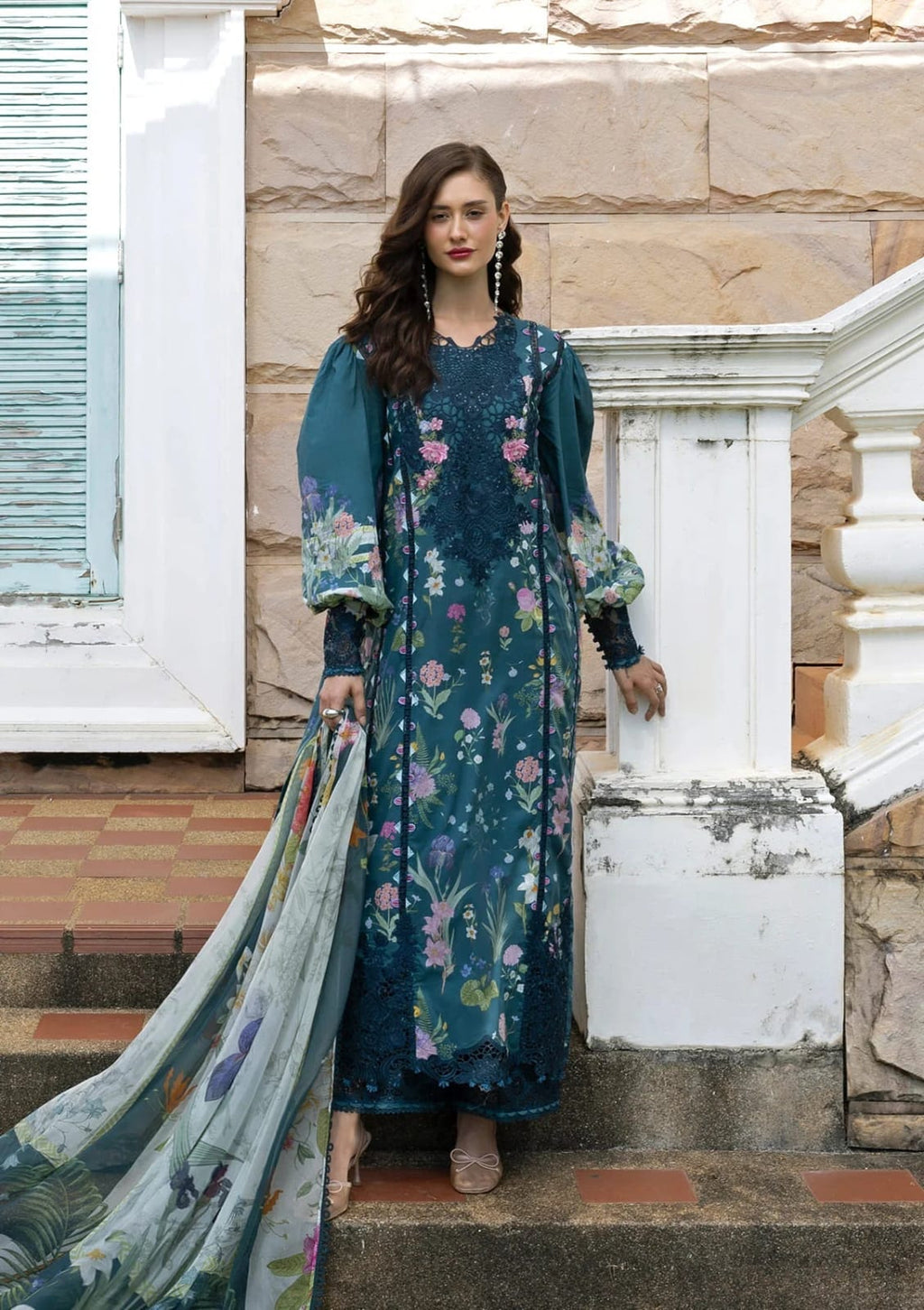 Elaaf MF-EL Premium Printed Lawn Unstitched 3 Piece Suit With Emb Chiffon Dupatta 2026