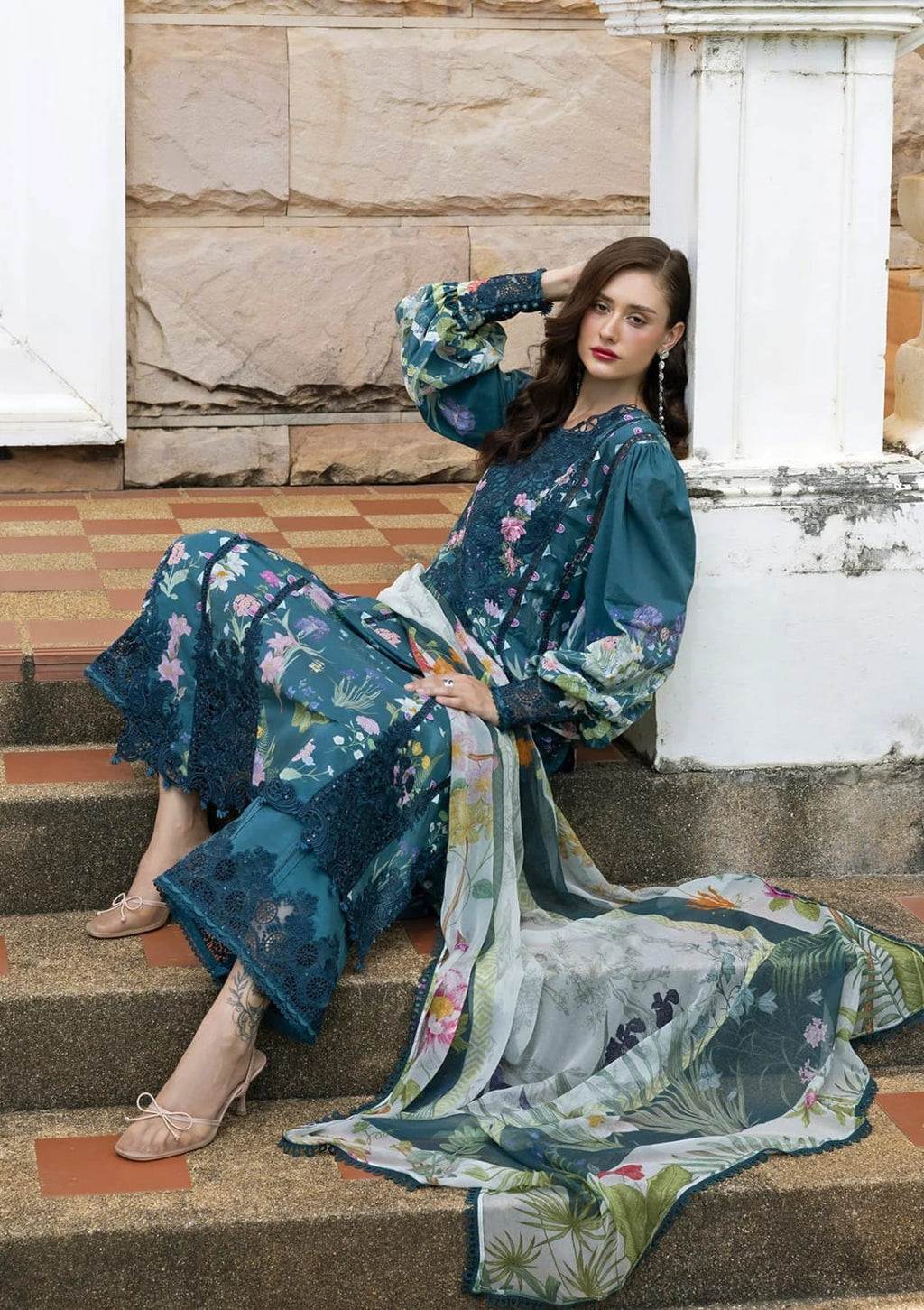 Elaaf MF-26081 Premium Printed Lawn With Emb Chiffon Dupatta Unstitched 3 Piece 2026