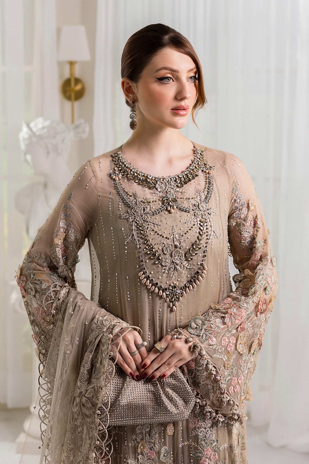 Maria B MF-MB-107 Premium Chiffon With Emb Chiffon Dupatta Unstitched 3 Piece 2026