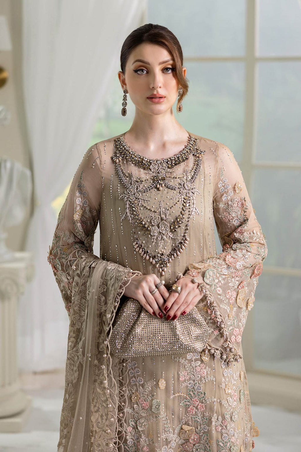 Maria B MF-MB-107 Premium Chiffon With Emb Chiffon Dupatta Unstitched 3 Piece 2026