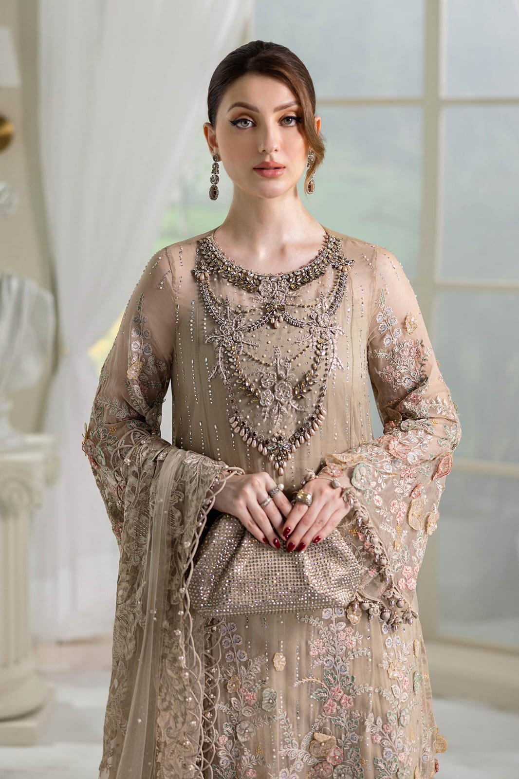 Maria B MF-MB-107 Premium Chiffon With Emb Chiffon Dupatta Unstitched 3 Piece 2026