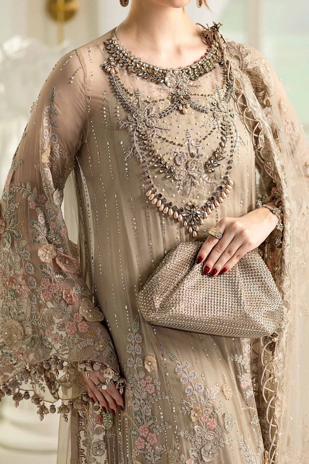 Maria B MF-MB-107 Premium Chiffon With Emb Chiffon Dupatta Unstitched 3 Piece 2026