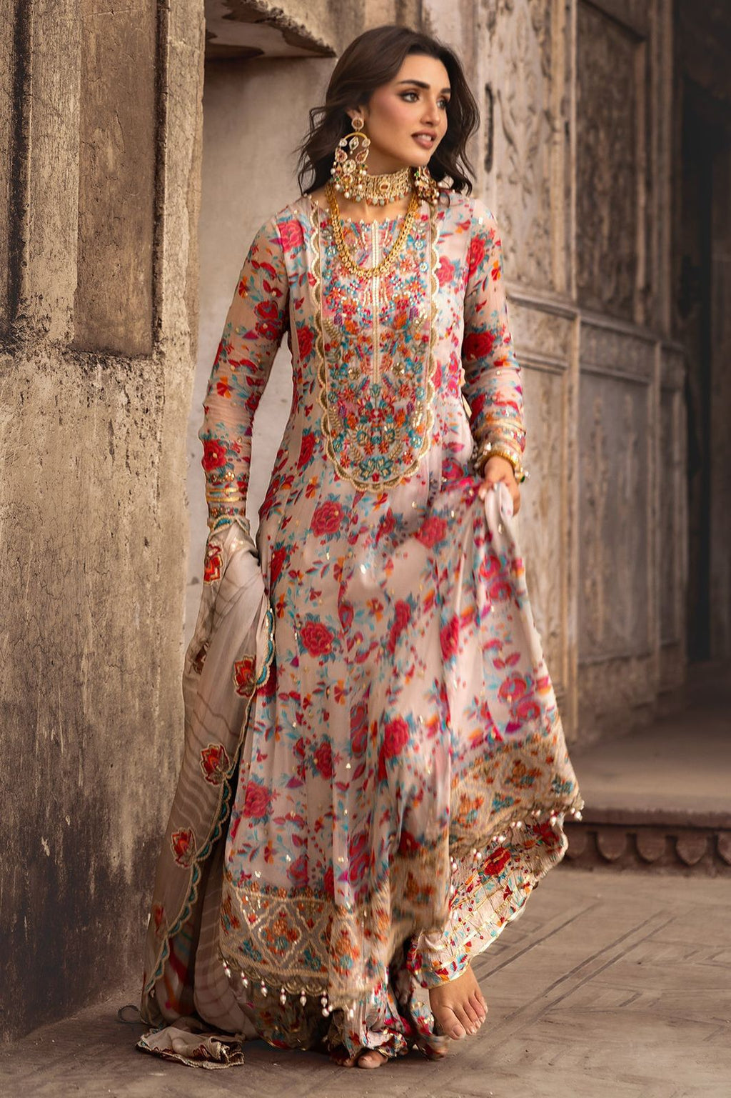 Charizma MF-CH Premium Chiffon Unstitched 3 Piece Suit With Emb Chiffon Dupatta 2026