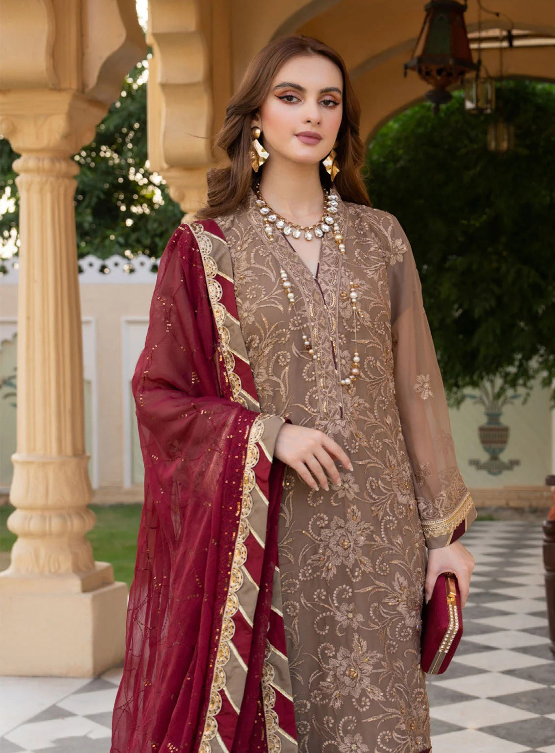 Noorma Kamal MF-NK Premium Chiffon Unstitched 3 Piece Suit With Emb Chiffon Dupatta 2026