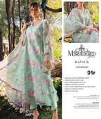 Maria B MF-MB-1F Premium Printed Lawn Unstitched 3 Piece Suit With Emb Chiffon Dupatta 2026