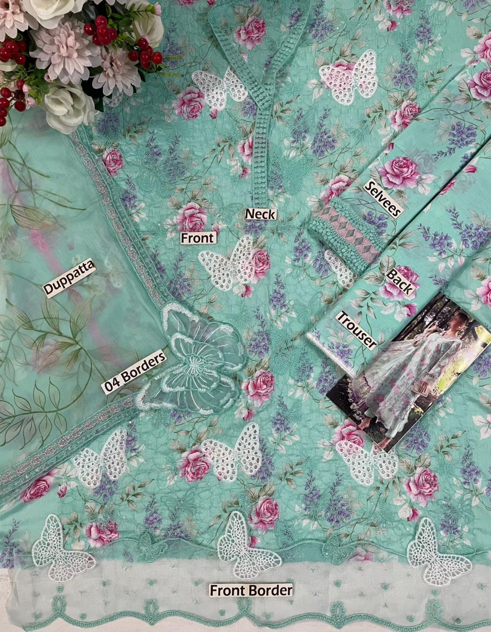 Maria B MF-MB-1F Premium Printed Lawn With Emb Chiffon Dupatta Unstitched 3 Piece 2026