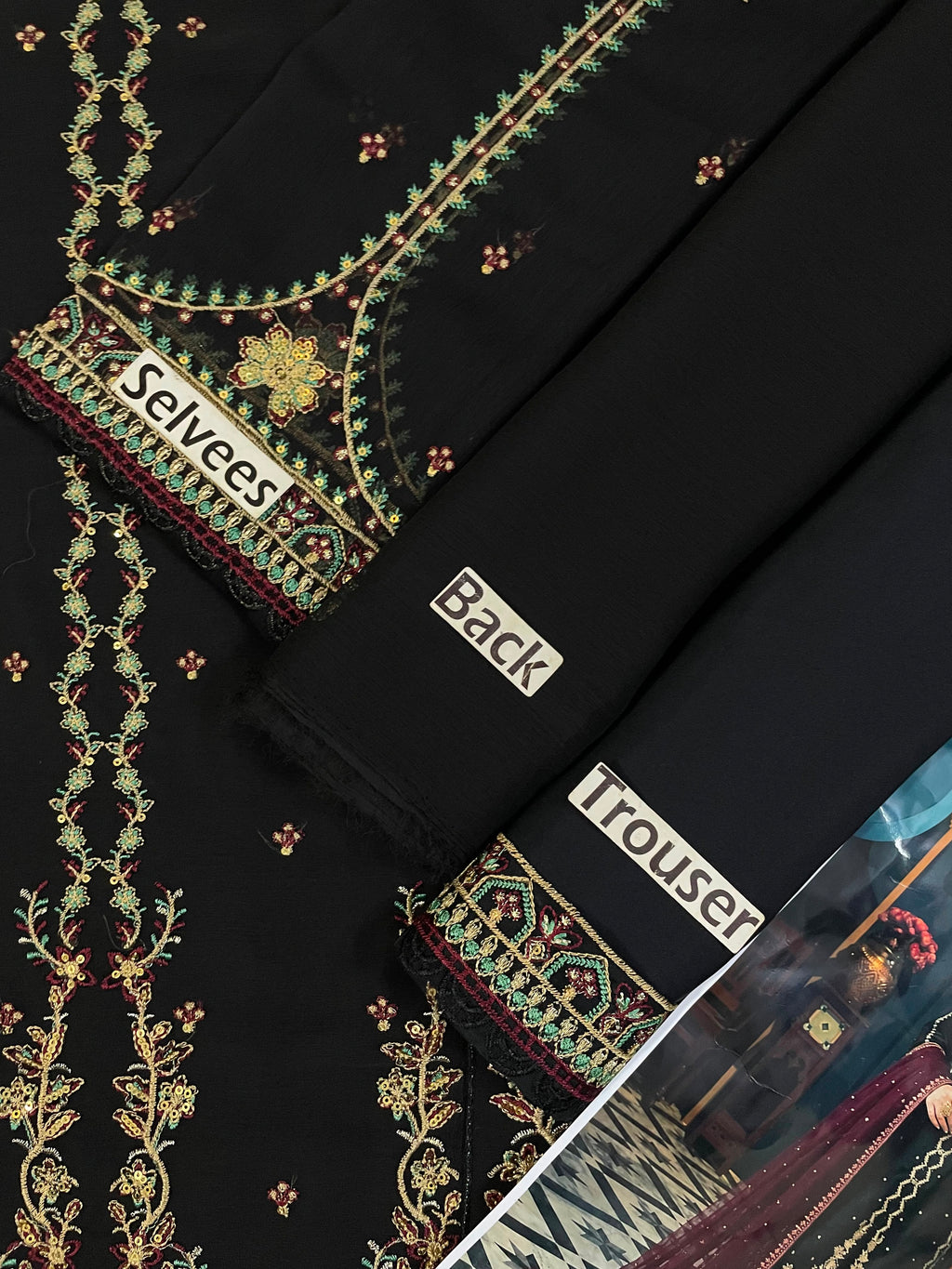 A.J  MF-031 Premium Chiffon Emb 3 Piece Unstitched Suit With Chiffon Dupatta 2026