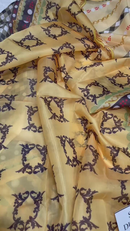 Lulusar Yellow Elegant Digital Printed 3-Piece Swiss Lawn Unstitched