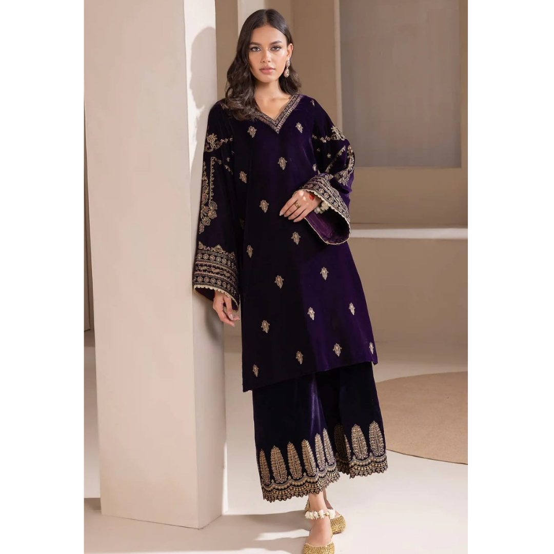 Baroque Dark Purple 9000 Micro Velvet Formal Collection