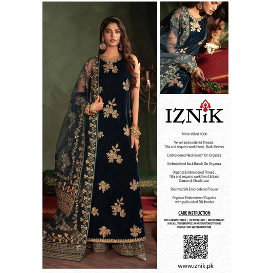 Iznik Zinc Velvet 9000 Micro Formal Collection 3piece Unstitched