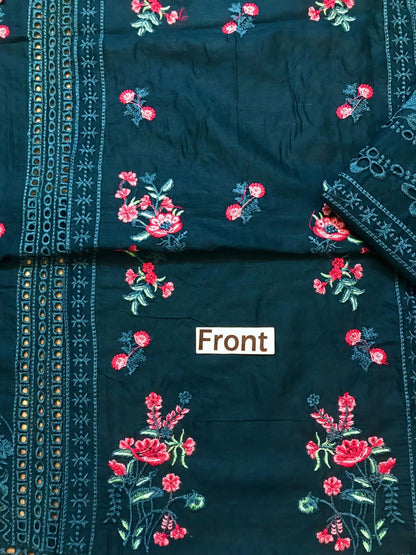 Azure Zinc Green Lawn Embroidery 3 Piece Unstitched