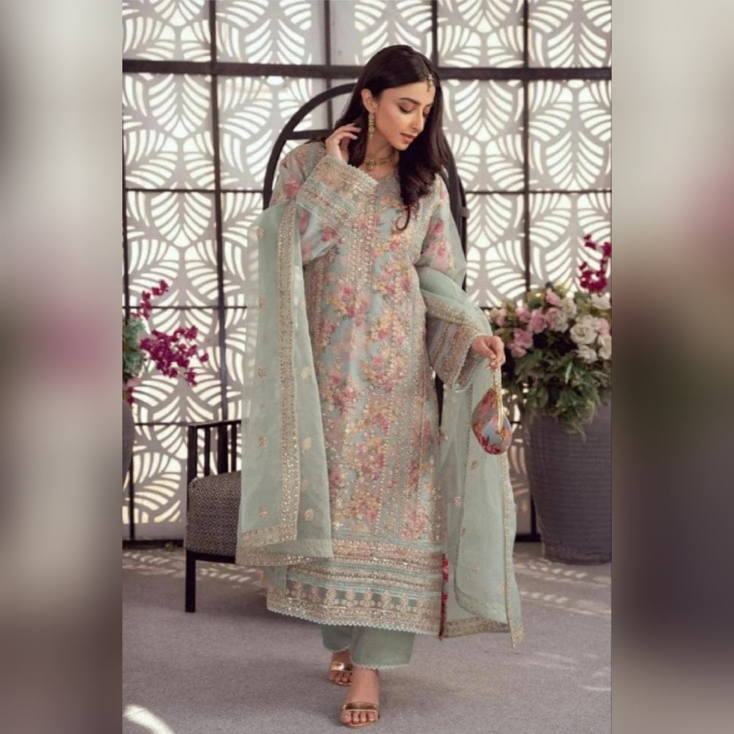 BINT-E-NOOR Light Green Sami Stitched Formal Collection 3Piece
