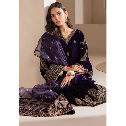 Baroque Dark Purple 9000 Micro Velvet Formal Collection