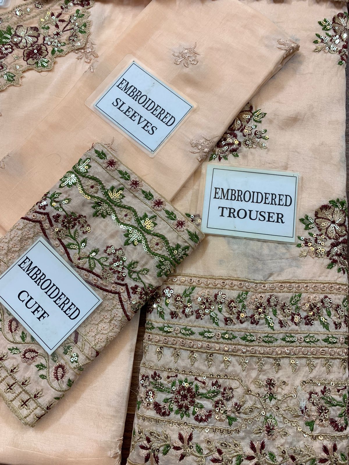 Sheenora Embroidered Tea Pink Luxury Cotton Silk 3Piece Unstitched