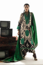 Zainab Chottani Design #07 Novaya Green Unstitched 3 Piece Printed Lawn Suit with Embroidered Chiffon Dupatta by MF COLLECTIONN