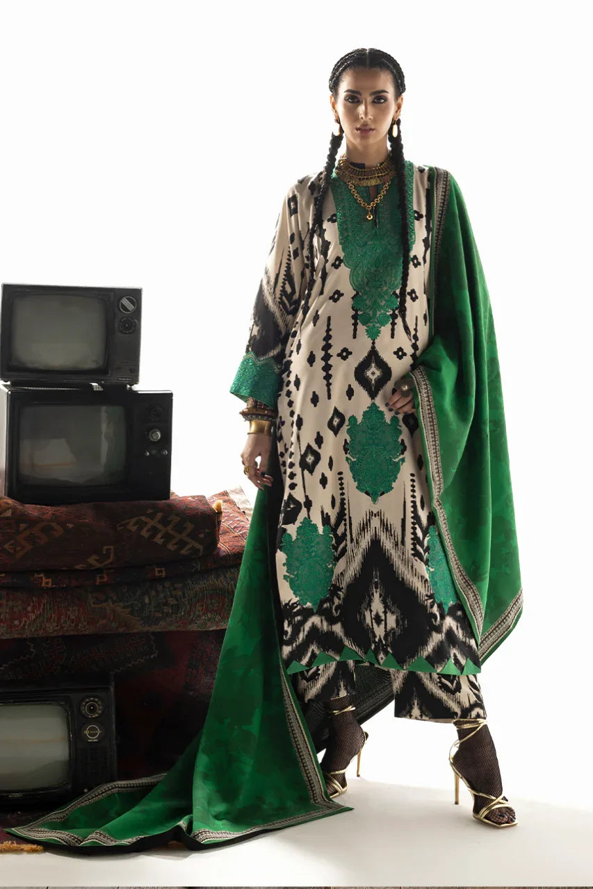 Zainab Chottani Design #07 Novaya Green Unstitched 3 Piece Printed Lawn Suit with Embroidered Chiffon Dupatta by MF COLLECTIONN