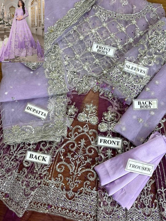 Maria B Purple Wedding Collection Soft Net Maxi Bridal