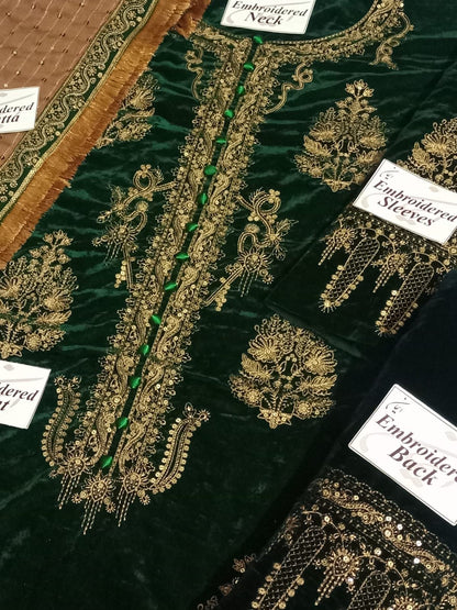 Jazmin Green 9000 Micro Velvet Thread Work Formal Collection