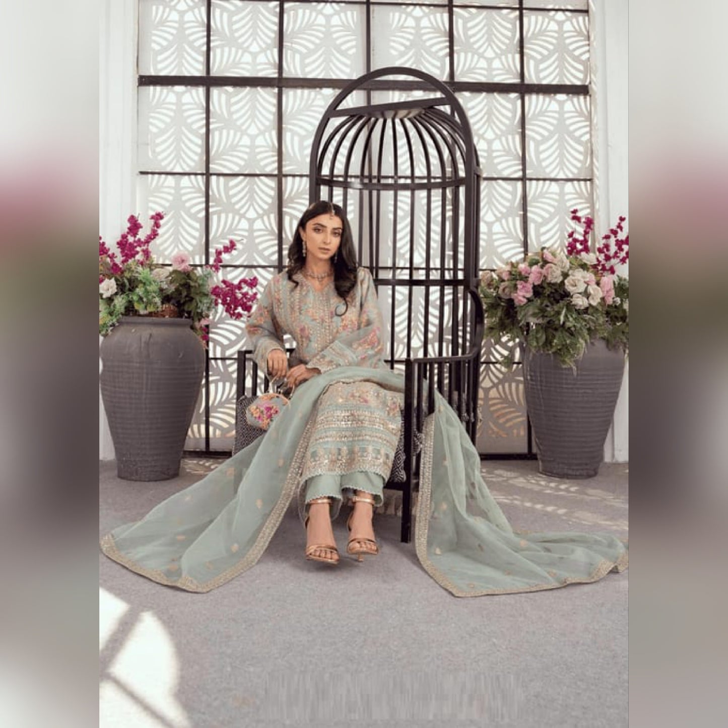 BINT-E-NOOR Light Green Sami Stitched Formal Collection 3Piece