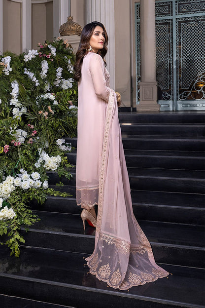 Elaf Pink Chiffon Embroidery Formal Collection 3piece Unstitched