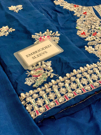 Hussain Rehar Raw Silk Luxury Collection 3 Pieces Unstitched