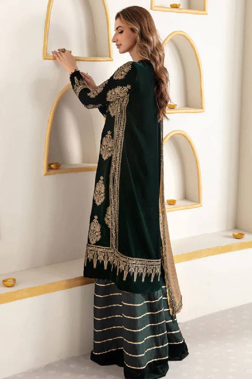 Jazmin Green 9000 Micro Velvet Thread Work Formal Collection