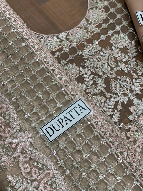 Baroque New Arrival organza Dress Formal Collection 3piece Unstitched