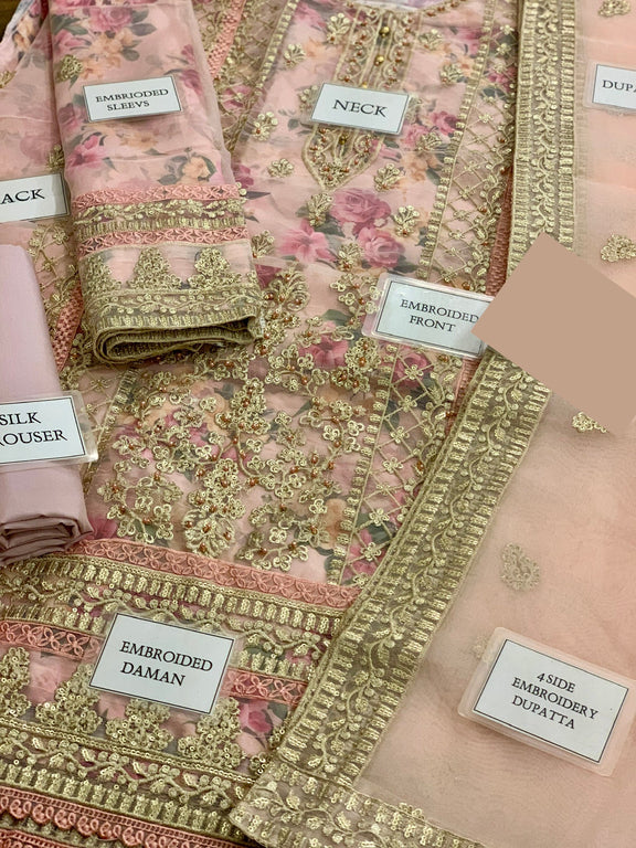 BINT-E-NOOR Light Pink Sami Stitched Formal Collection 3Piece