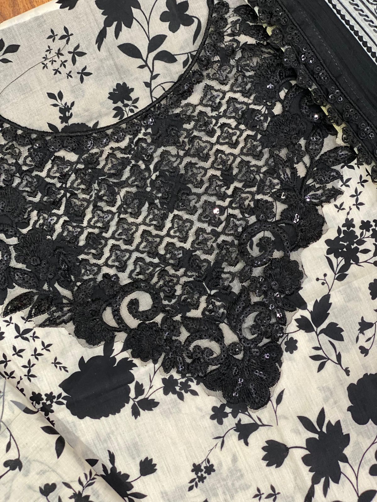 Aneela.s Black Skin Lawn Embroidery Summer Collection 3PIece Unstitched