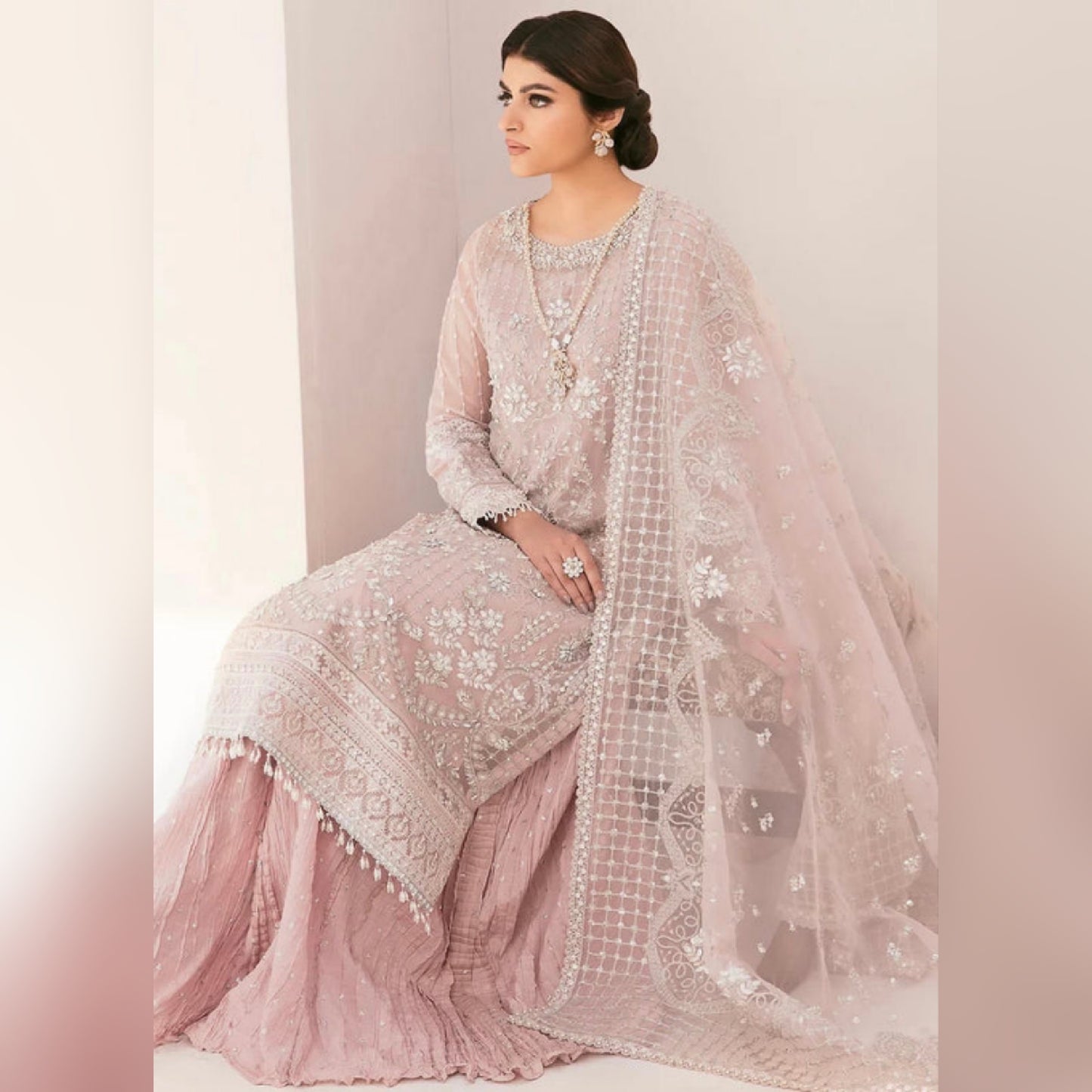 Baroque New Arrival organza Dress Formal Collection 3piece Unstitched