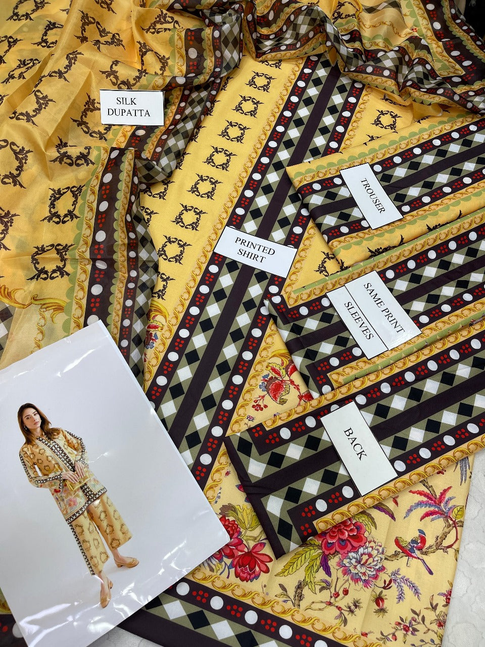 Lulusar Yellow Elegant Digital Printed 3-Piece Swiss Lawn Unstitched