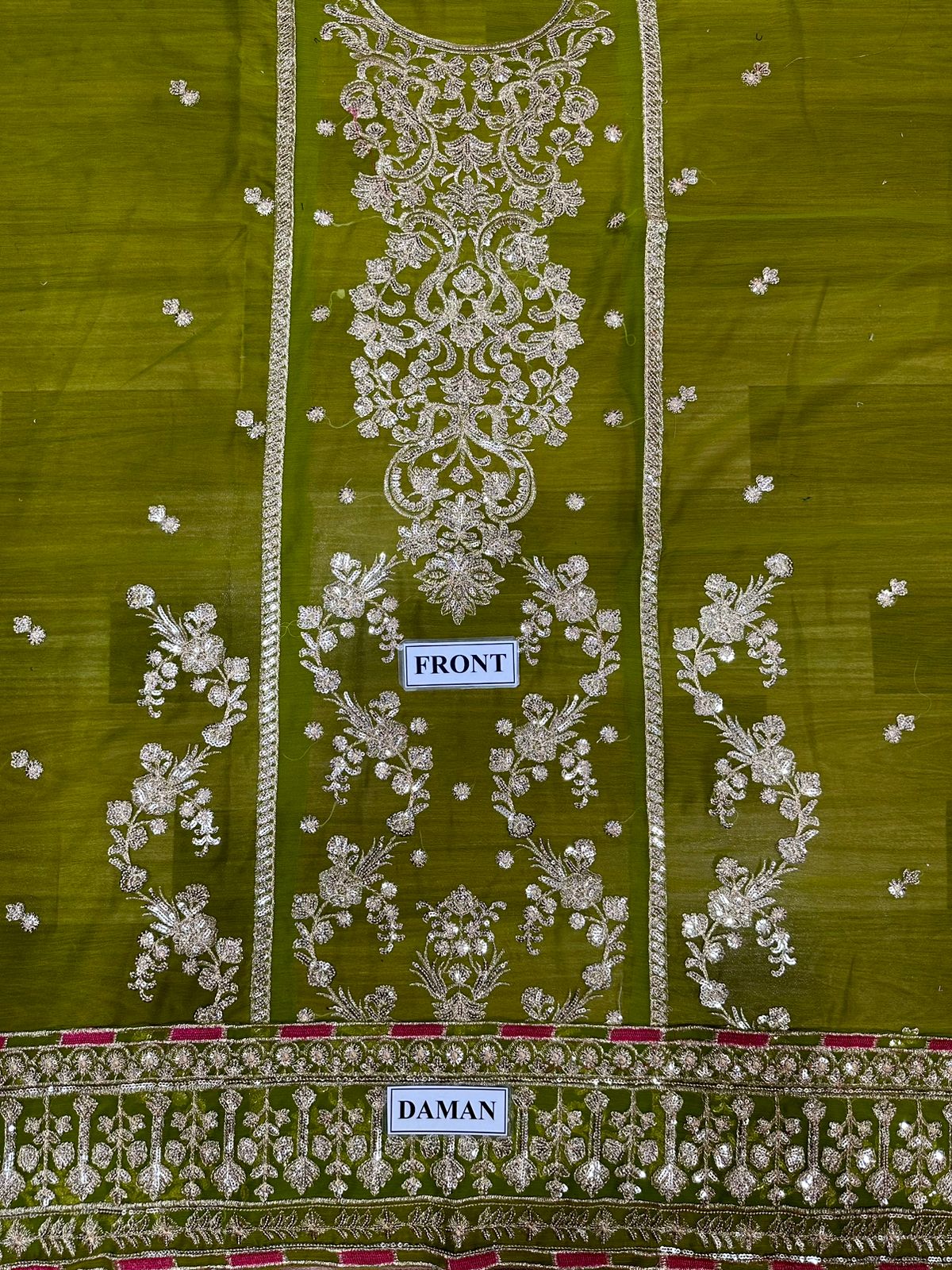 A.J Green Forrmal Collection Semi Pure Chiffon Embroidery 3piece Unstitched