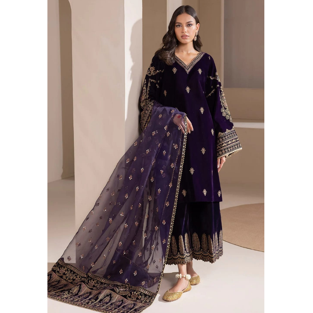 Baroque Dark Purple 9000 Micro Velvet Formal Collection