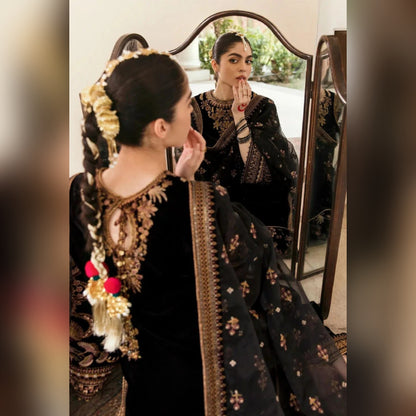Baroque Black Velvet Formal Collection 3pc