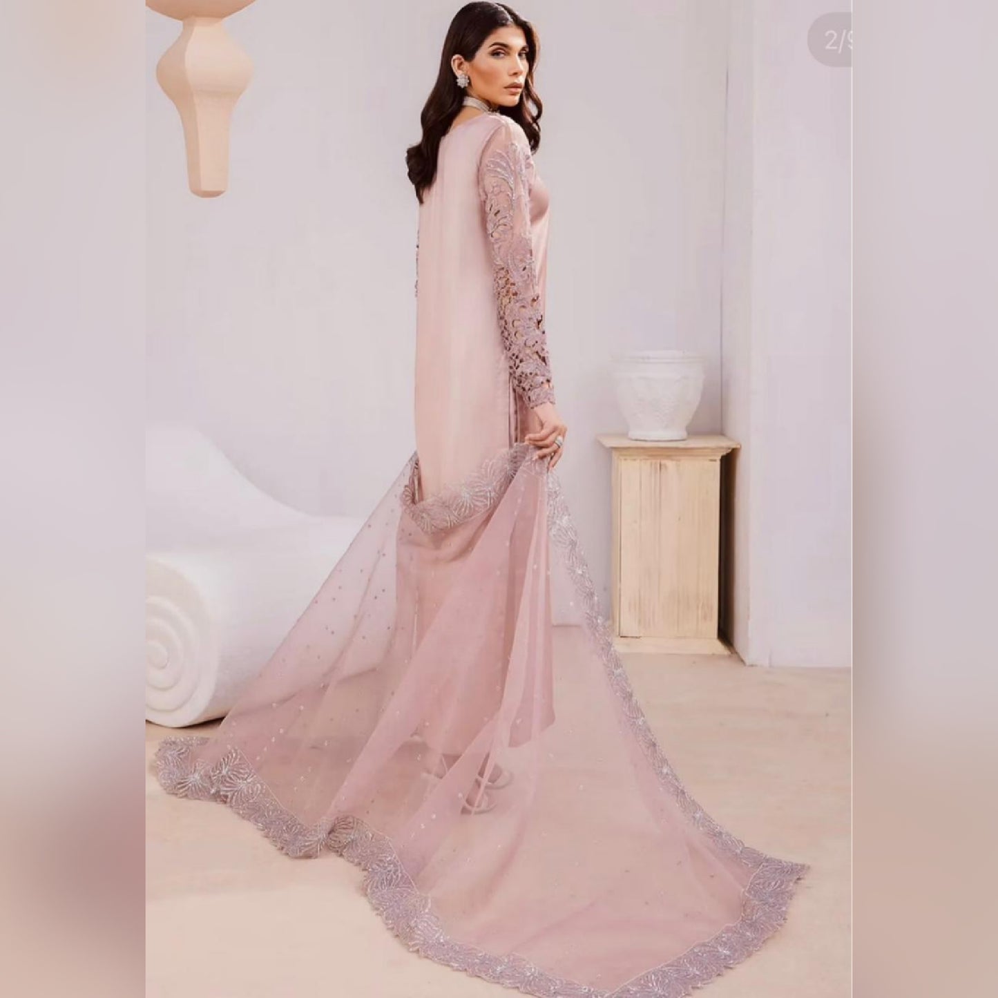 Vaniya Silk Pink Embroidery Pary Wear Collection 3Pece Unstitched