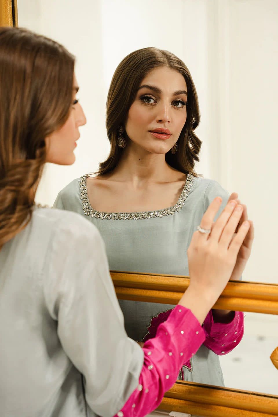 Lulusar Pink Swiss Lawn Embroidery 3piece Unstitched Dress