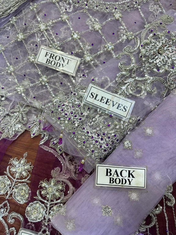 Maria B Purple Wedding Collection Soft Net Maxi Bridal