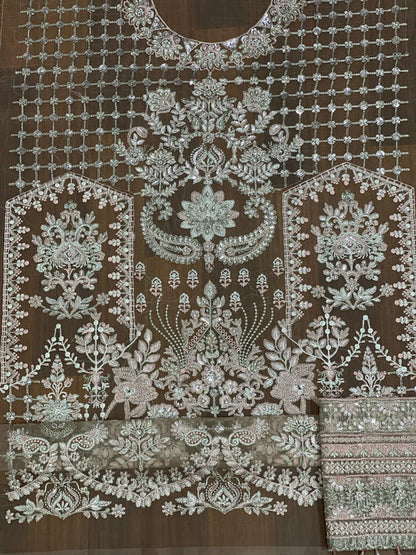 Baroque New Arrival organza Dress Formal Collection 3piece Unstitched