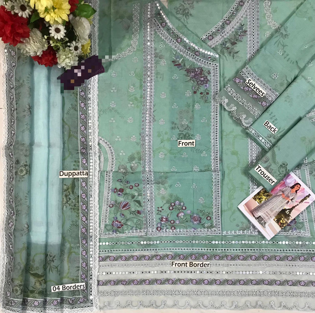 Sobia Nazir MF-SN Chikankari Lawn With Emb Khaddi Net Dupatta Unstitched 3 Piece
