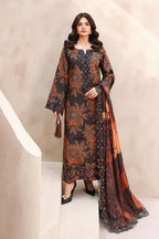 Ramsha Design RS-02 Dark Brown Digital Printed Lawn Unstitched 3 Piece Suit with Bamber Chiffon Dupatta by MF COLLECTIONN