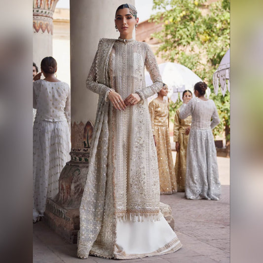 Afrozeh Dastangoi Unstitched Organza Embroidery 3piece Unstitched