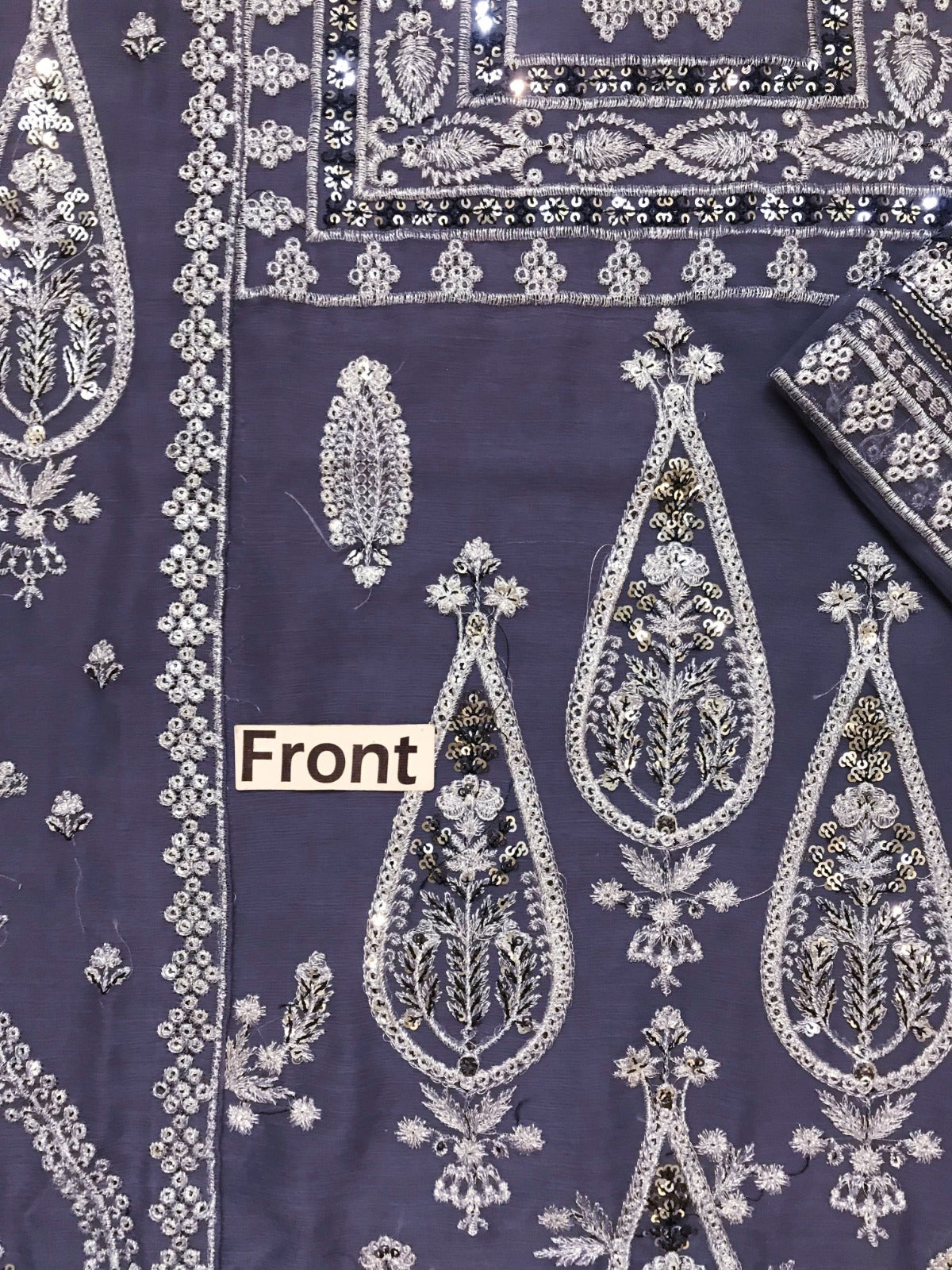 Asim Jofa Chiffon Gray Formal Collection Emb 3piece Unstitched