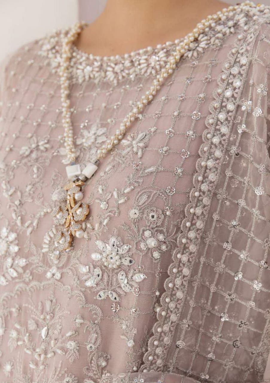 Baroque New Arrival organza Dress Formal Collection 3piece Unstitched