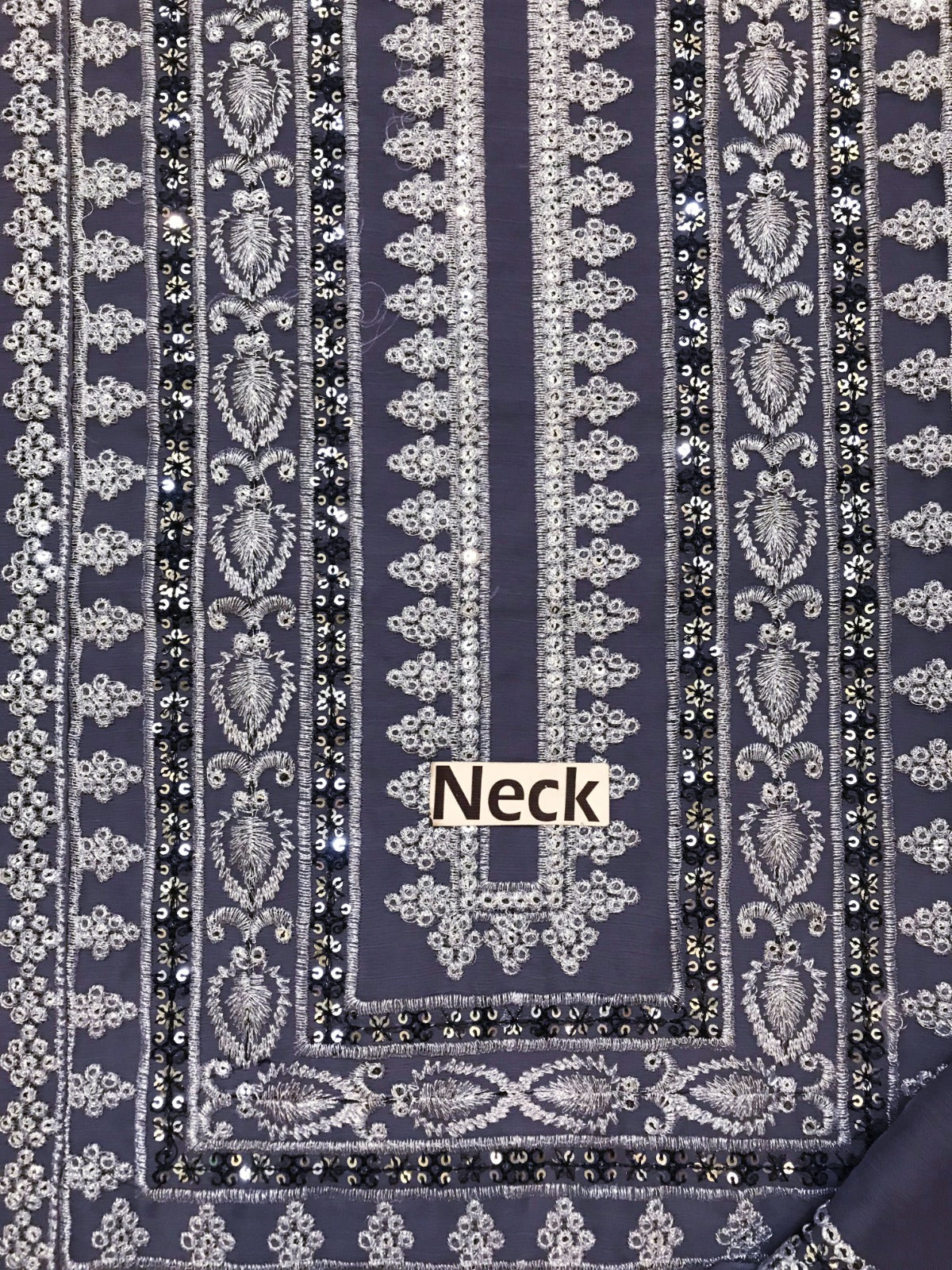 Asim Jofa Chiffon Gray Formal Collection Emb 3piece Unstitched