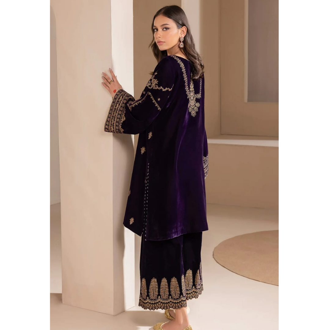 Baroque Dark Purple 9000 Micro Velvet Formal Collection
