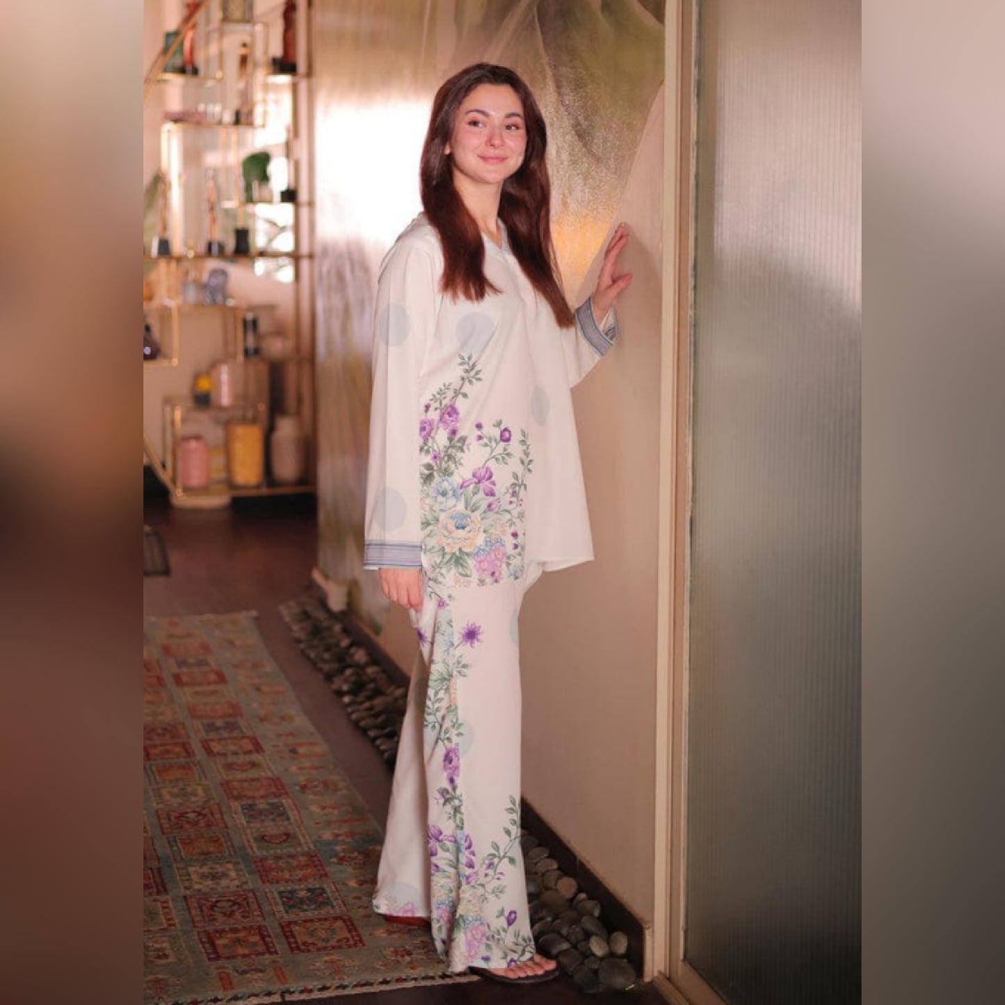 Haniya Amir Wear Silk Digital Print 3piece Unstitched