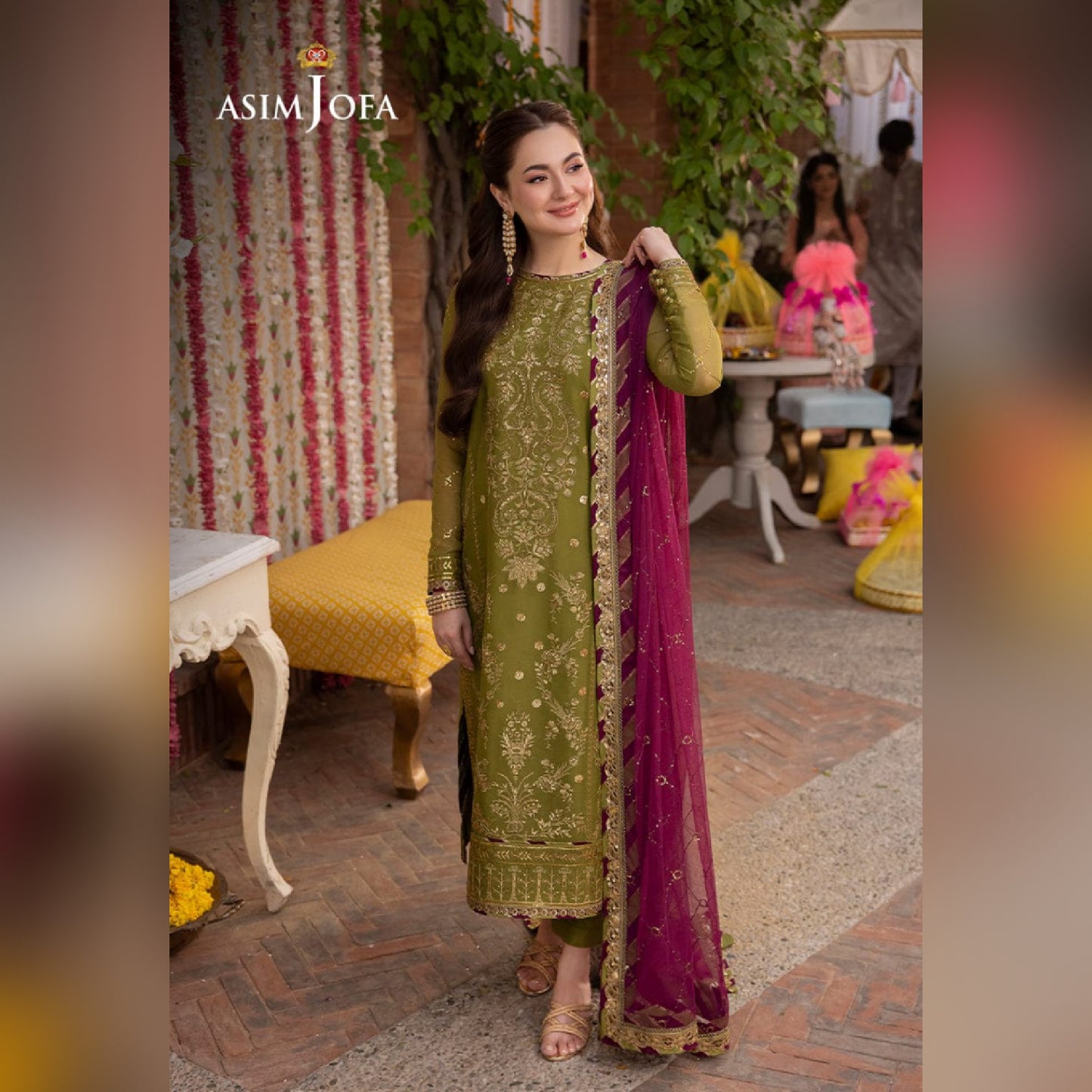 A.J Green Forrmal Collection Semi Pure Chiffon Embroidery 3piece Unstitched