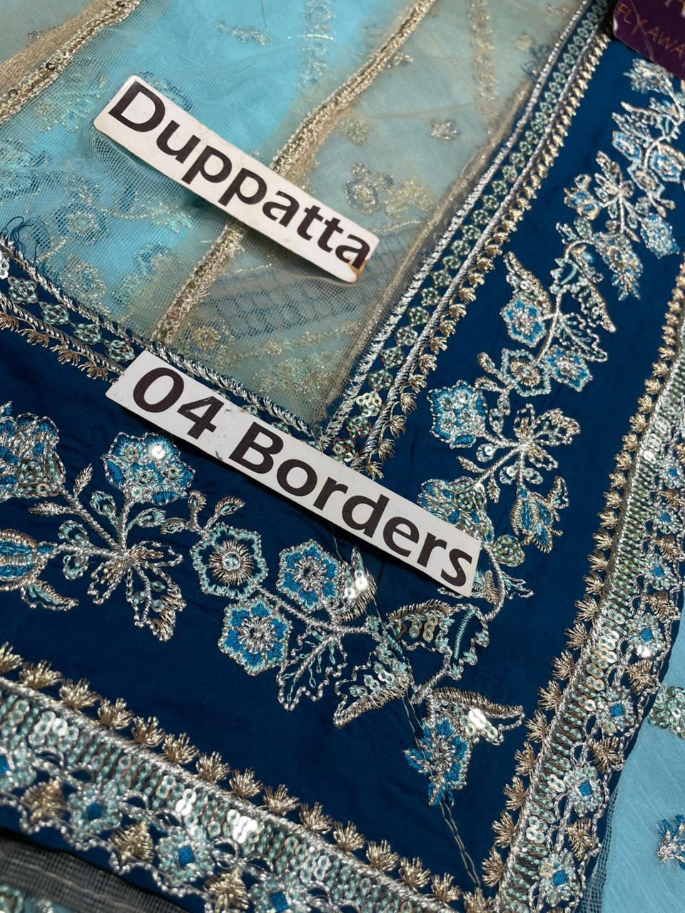 Charizma MF-CZ Embroidered Chiffon With Net Dupatta Unstitched 3 Piece