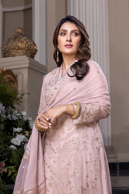 Elaf Pink Chiffon Embroidery Formal Collection 3piece Unstitched